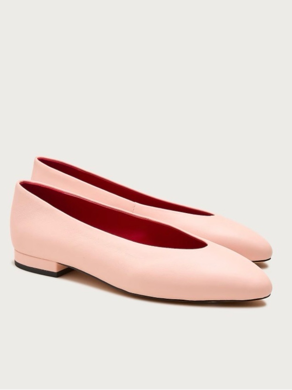 J. Crew Bea Ballet Flats in Leather Pink